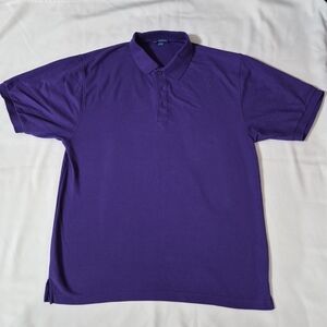 Port AUTHORITY Men's Purple Polo Shirt SILK TOUCH size L